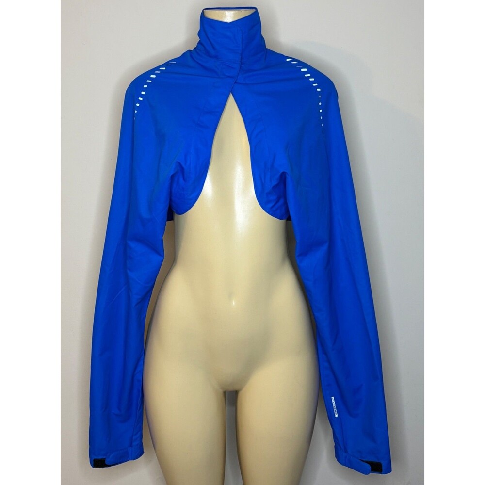 SUGOI Blue Crop Bike Cycle Rain Lightweight Magnet Jacket Size XL